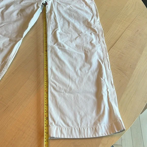 BUCK MASON High Waisted Wide Leg Twill Denim White Jean Pant - Picture 7 of 14